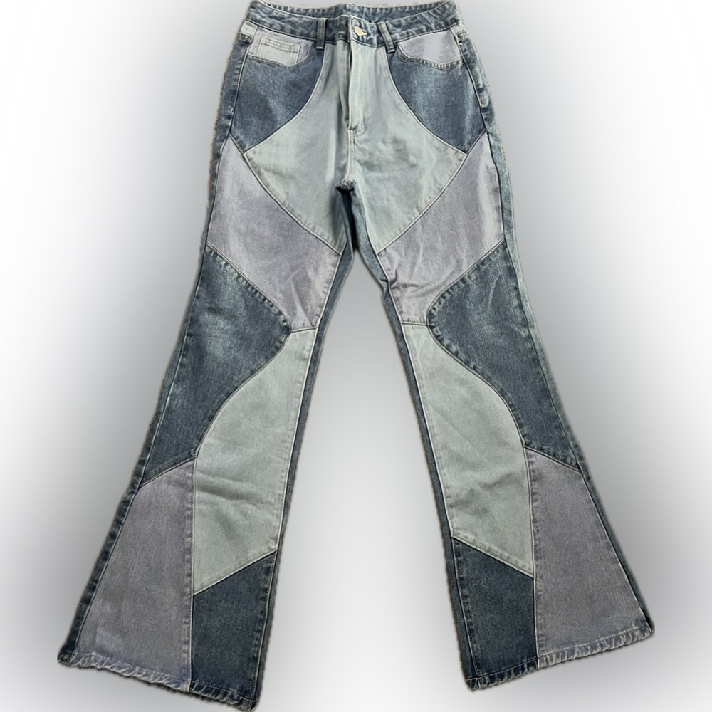 patchwork denim jeans